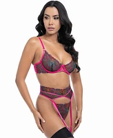 Oh La Cheri Women's Saracita Lace 3 Piece Bra Set