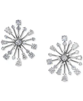 Eliot Danori Silver-Tone Cubic Zirconia Sunburst Stud Earrings, Exclusively at Macy's