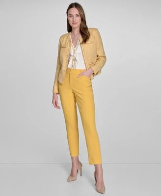 Tommy Hilfiger Womens Ruffle Front Button Up Blouse Open Front Jacket Mid Rise Ankle Pants