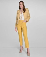 Tommy Hilfiger Womens Ruffle Front Button Up Blouse Open Front Jacket Mid Rise Ankle Pants