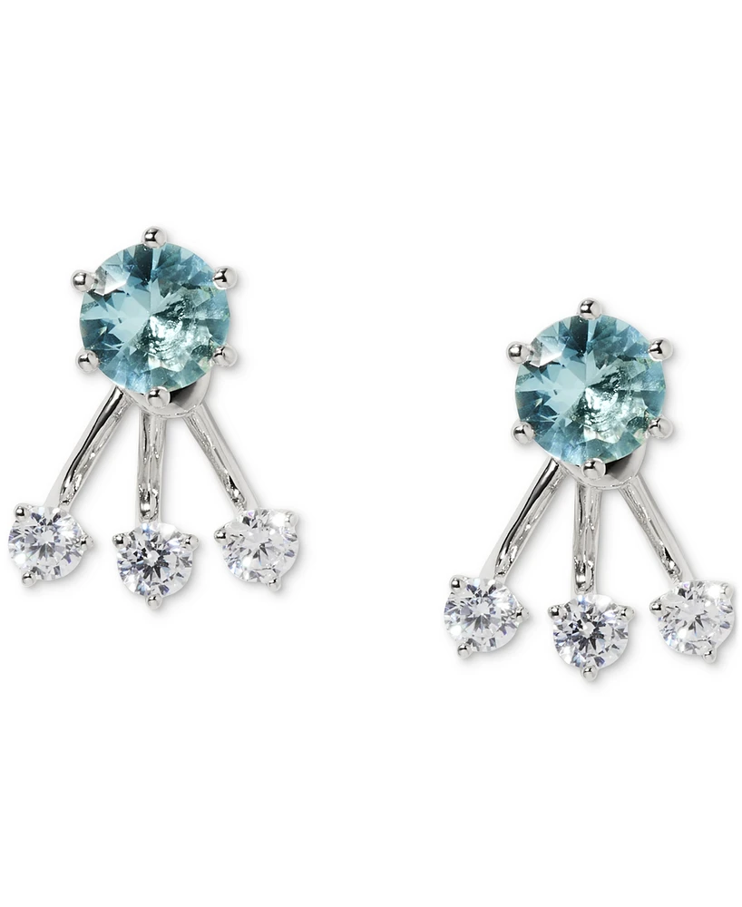 Eliot Danori Silver-Tone Stone Jacket Earrings, Exclusively at Macy's
