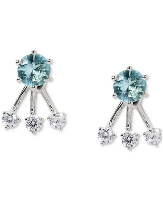 Eliot Danori Silver-Tone Stone Jacket Earrings, Exclusively at Macy's