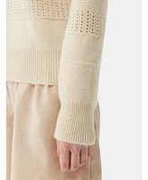 Gobi Cashmere Women's Mixed Pattern Cashmere Crewneck Sweater