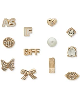 Clueless Gold-Tone 12-Pc. Set Mixed Stone Single Stud Earrings