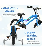 16-Inch Kids Bike with Led Lights, Adjustable Seat, and Training Wheels, Lightweight for Ages 4-8