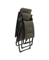 Reclining Steel Zero Gravity Chair with Cushion for Lawn Deck and Poolside
