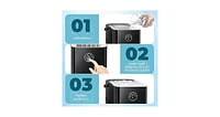 Zafro Compact Countertop Ice Maker, Produces 8 Bullet Ices in 6 Minutes, Features Self-Cleaning Function, Portable with Built-in Basket and Scoop, Off