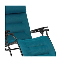 Foldable Steel Frame Zero Gravity Chair with Cushion for Outdoor Lounging