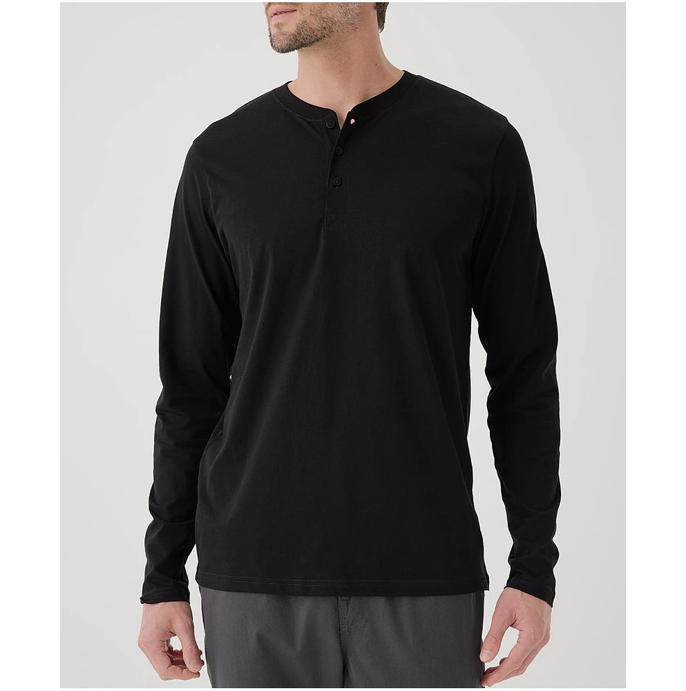 Pact Men's Organic Cotton Softspun Long Sleeve Henley