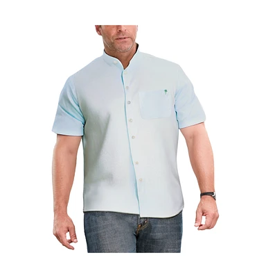 KingSize Big & Tall Short Sleeve Poplin Mandarin Collar Shirt
