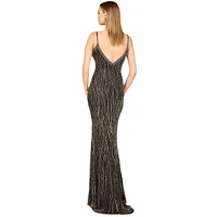 Lara Women's V-Neck Fitted Gown