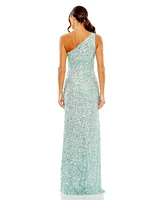 Mac Duggal Women's Sequin One Shoulder Gown w/ Embellishments