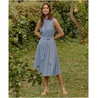 Pact Women's Organic Cotton Sunset Lightweight Sleeveless Shirtdress