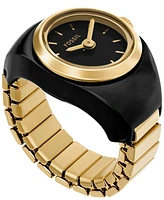 Fossil Women's Two-Hand Gold-Tone Stainless Steel Ring Watch, 15mm