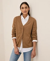 Pact Women's Organic Cotton Classic Fine Knit V-Neck Cardigan