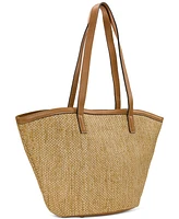 Patricia Nash Marconia Extra-Large Raffia Tote with Scarf