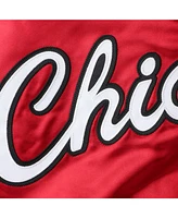 Mitchell & Ness Men's Red Chicago Bulls Hardwood Classics Throwback Wordmark Satin Jacket