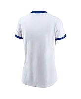 Nike Women's White Seattle Seahawks Rewind Ringer Distressed Tri-Blend T-Shirt