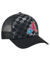 New Era Men's Black Atlanta Braves Gradient 9FORTY A-Frame M-Crown Trucker Adjustable Hat