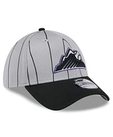 New Era Men's Gray/Black Colorado Rockies 2025 Batting Practice 39THIRTY Flex Hat