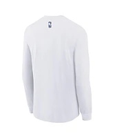Nike Big Boys and Girls White Philadelphia 76ers 2024/25 City Edition Wordmark Performance Long Sleeve T-Shirt