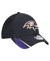 New Era Men's Black Baltimore Ravens Game Day Linear 39THIRTY Flex Hat