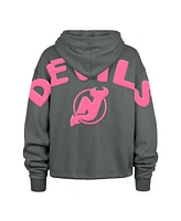 '47 Brand Women's Gray New Jersey Devils Bright Side Venice Cropped Pullover Hoodie
