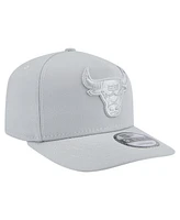 New Era Men's Gray Chicago Bulls Colorpack A-Frame Pinch Front 9FIFTY Snapback Hat