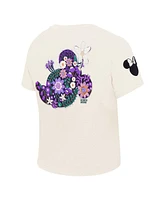Freeze Max Women's Cream Mickey Friends Rooting For You Baby Doll Cropped T-Shirt