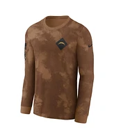 Nike Men's Brown Los Angeles Chargers Salute To Service Long Sleeve T-Shirt