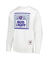 Mitchell & Ness x Bud Light Men's White Denver Broncos The Crest Pullover Sweatshirt