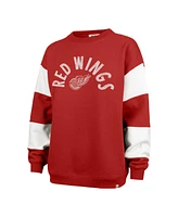'47 Brand Women's Red Detroit Wings Eephus Barred Pullover Sweatshirt