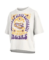 Pressbox Women's White Lsu Tigers Harmony Oversized T-Shirt