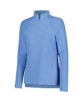Peter Millar Women's Light Blue The Players Melange Raglan Perth Quarter-Zip Top