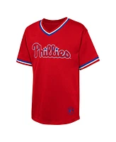 Outerstuff Big Boys and Girls Red Philadelphia Phillies Relief Pitcher V-Neck T-Shirt