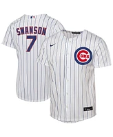Nike Big Boys and Girls White Dansby Swanson Chicago Cubs Home Replica Player Jersey