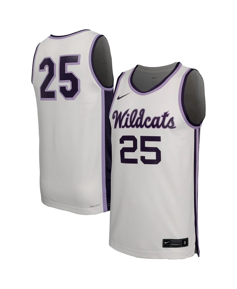 Nike Men's White Kansas State Wildcats 25 Retro Replica Basketball Jersey
