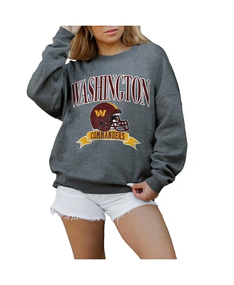 Gameday Couture Women's Charcoal Washington Commanders Seal The Deal Premium Tri-Blend Pullover Sweatshirt