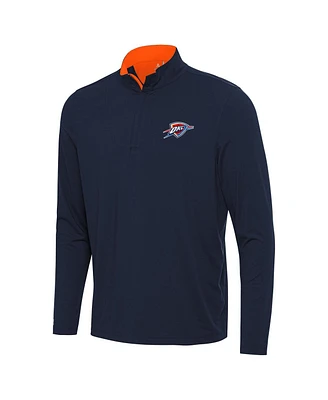 Antigua Men's Navy/Orange Oklahoma City Thunder Content Quarter-Zip Top