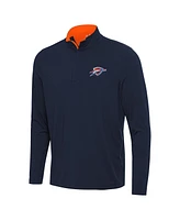 Antigua Men's Navy/Orange Oklahoma City Thunder Content Quarter-Zip Top