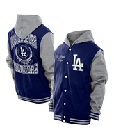 New Era Men's Royal Los Angeles Dodgers Throwback Prep Full-Snap Hoodie Jacket