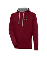 Antigua Men's Wine Cleveland Cavaliers Metallic Logo Victory Raglan Pullover Hoodie