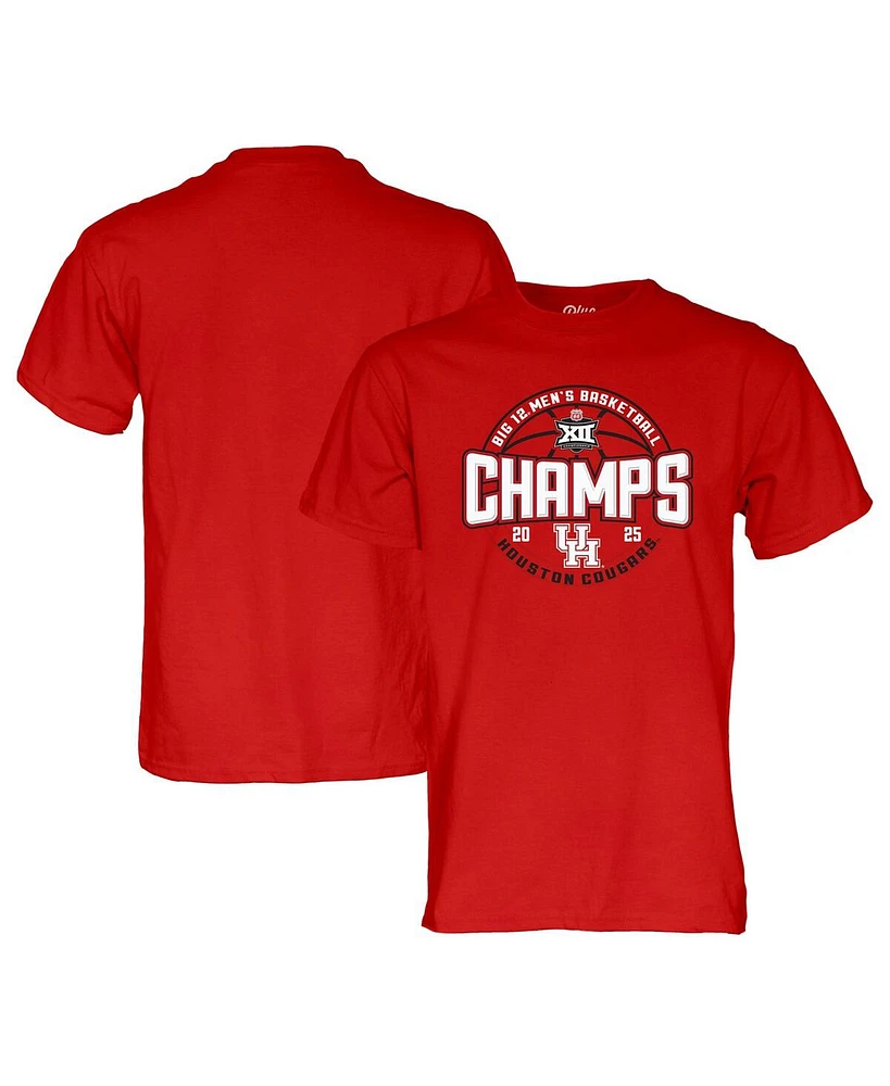 Blue 84 Men's Red Houston Cougars 2025 Big 12 Basketball Conference Tournament Champions Locker Room T-Shirt