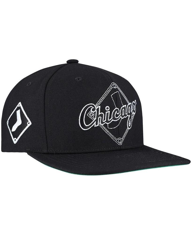 Mitchell & Ness Men's Black Chicago White Sox Double Up Snapback Hat