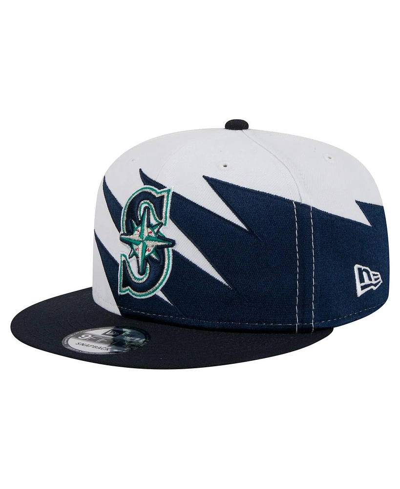 New Era Men's Navy/White Seattle Mariners Jagged 9FIFTY Snapback Hat
