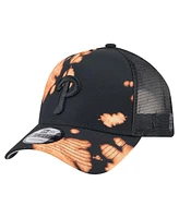 New Era Men's Black Philadelphia Phillies Bleached A-Frame 9FORTY Adjustable Hat