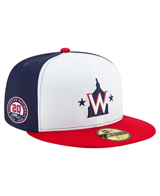 New Era Men's White/Navy/Red Washington Nationals 20th Anniversary 59FIFTY Hat