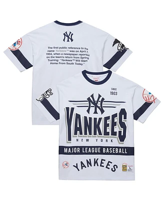 Mitchell & Ness Men's White New York Yankees Cooperstown Collection Team Origins Premium T-Shirt