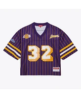 Mitchell & Ness x Dannijo Women's Magic Johnson Purple Los Angeles Lakers Cropped Football Fashion Jersey