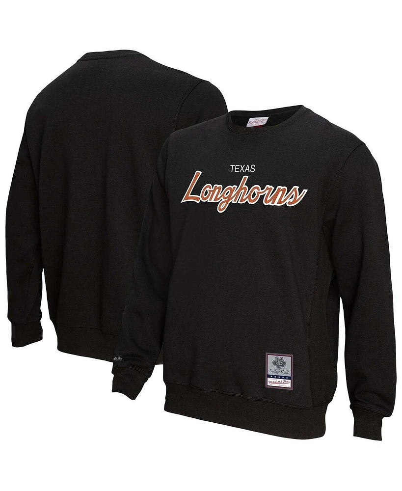 Mitchell & Ness Men's Black Texas Longhorns Elite Script Pullover Sweatshirt